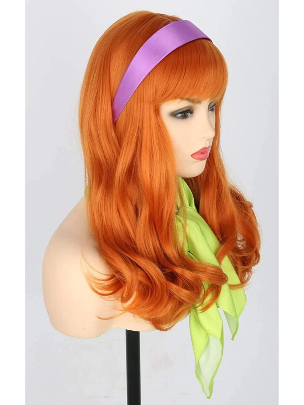 Women's Orange Short Cosplay Halloween Costume Wig With Necklace Earrings
